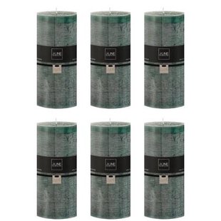 J-Line cilinderkaars - donkergroen - XXL - 150U - 6 stuks