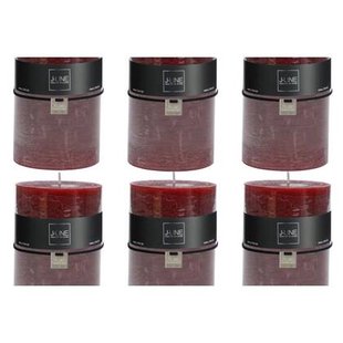 J-Line cilinderkaars - bordeaux - XL - 95U - 6 stuks