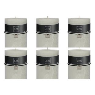 J-Line cilinderkaars - poedergroen - extra large - 95U - 6 stuks