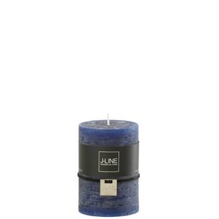 J-Line cilinderkaars - donkerblauw - medium - 39U - 6 stuks
