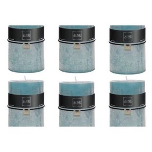 J-Line cilinderkaars - blauw - extra large - 120U - 6 stuks