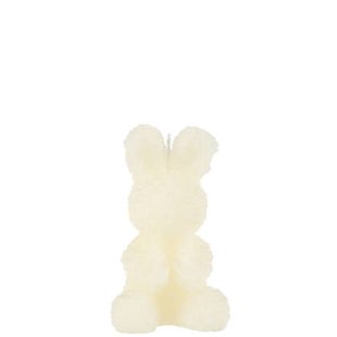 J-Line kaars Konijn - wit - medium - 15U - paasdecoratie