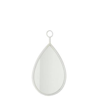 J-Line spiegel Drop - glas - wit - small - 30.5 x 53.5 cm