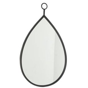 J-Line spiegel Drop - glas - zwart - large - 45 x 74.5 cm