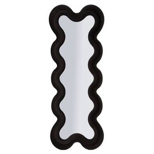 Wandspiegel met zwarte fluwelen lijst, 58x4x160 cm