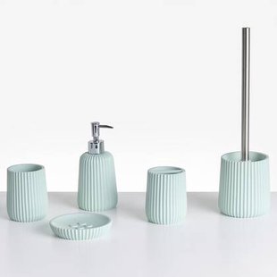 Beliani - POZUZO - Badkameraccessoireset - Mintgroen - Polyresin