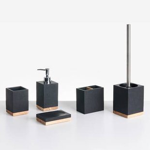 Beliani - TAPICHE - Badkameraccessoireset - Zwart - Polyresin