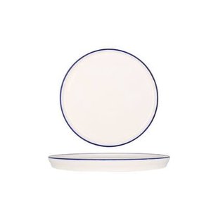 Rinart Gebaksbord - Blue Edge - Porselein - 24 cm - set van 6