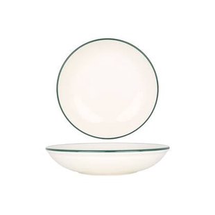 Rinart Diep bord - Green Edge - Porselein - 23 cm (900cc) - set van 6
