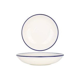 Rinart Diep bord - Blue Edge - Porselein - 23 cm (900cc) - set van 6