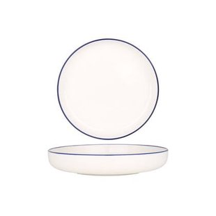 Rinart Diep bord - Blue Edge - Porselein - 19 cm (500cc) - set van 6