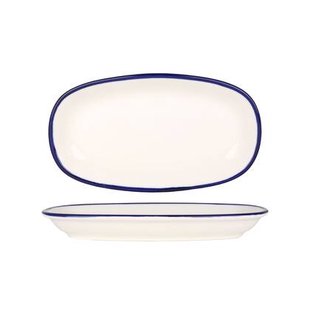 Rinart Serveerschaal - Blue Edge - Porselein - 25x15 cm - set van 2