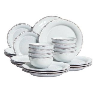 Beliani - CHERVIL - Serviesset 24 delig - Lichtblauw - Steengoed