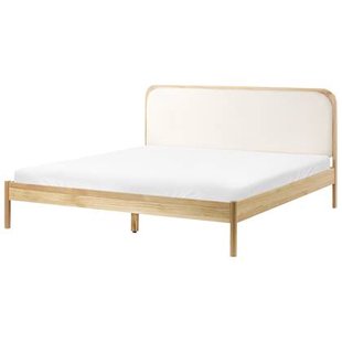 Beliani-DOSCHES-Tweepersoonsbed-Lichtbruin-180 x 200 cm-Grenenhout