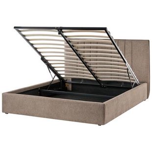 Beliani - TARASCON - Tweepersoonsbed - Taupe - 140 x 200 cm - Stof