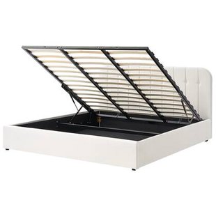 Beliani-CHALLANS-Bed opbergruimte-Gebroken wit-180 x 200 cm-Polyester