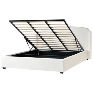 Beliani-BERNAY-Bed opbergruimte -Gebroken wit-180 x 200 cm-Polyester