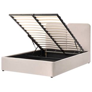 Beliani-ARBOIS-Bed met opbergruimte-Beige-140 x 200 cm-Polyester