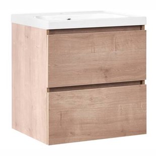 Beliani-LAGOA -Wandgemonteerd meubel met wasbak-Lichtbruin-60 cm-MDF