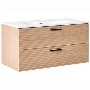 Beliani - ARAPA - Wandgemonteerd meubel met wasbak - Lichtbruin - MDF