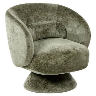 Beliani - LIEKSA - Draaifauteuil - Groen - Chenille