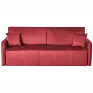 Beliani - LUVOS - Driezitsbank - Bordeauxrood - Fluweel