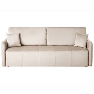 Beliani - EGGE - Driezitsbank - Taupe - Fluweel