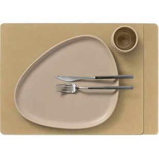 LIND DNA Placemats Nupo - Leer - Khaki - 45 x 35 cm - 2 Stuks