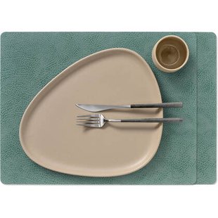 LIND DNA Placemats Hippo - Leer - Pastel Green - 45 x 35 cm - 2 Stuks