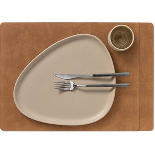 LIND DNA Placemats Nupo - Leer - Nature - 45 x 35 cm - 2 Stuks