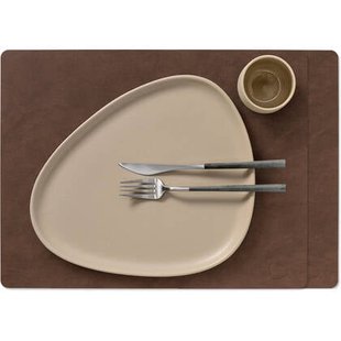 LIND DNA Placemats Nupo - Leer - Dark Brown - 45 x 35 cm - 2 Stuks