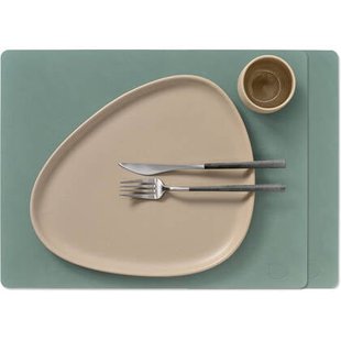 LIND DNA Placemats Nupo - Leer - Pastel Green - 45 x 35 cm - 2 Stuks