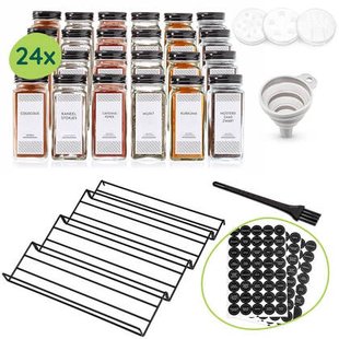 XIVADA Kruidenrek lade met 24 kruidenpotjes - 240 kruidenlabels