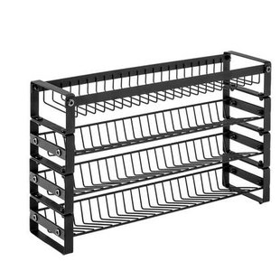 XIVADA Kruidenrek Oliv - Staand - Staal - 24 potjes - 4 Laags - Zwart