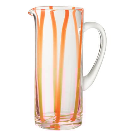 J-Line karaf Strepen - glas - transparant|oranje