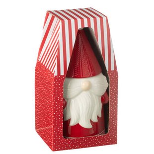 J-Line koekjesdoos Kerstman - keramiek - rood - giftbox