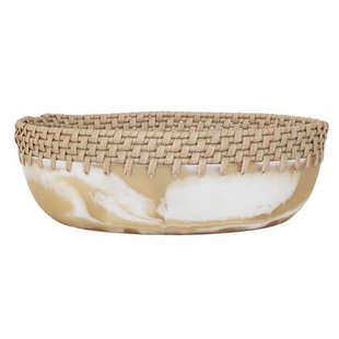 MUST Living Bowl Da Vinci ROUND,±12xØ35 cm, resin brown|white and s...