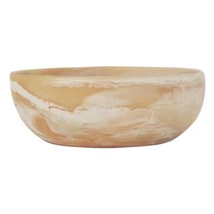 MUST Living Bowl Rafael Brown|White large,12xØ33 cm, resin brown|wh...