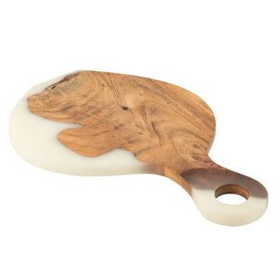 J-Line snijplank Modern - hout|epoxyhars - naturel|wit