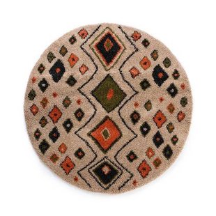 Boho&me Rond hoogpolig vloerkleed bohemian Artisan - beige|multi - 200