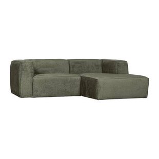WOOOD Bean Chaise Longue Bank Rechts - Structure - Velvet - Moss