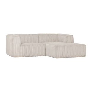 WOOOD Bean Chaise Longue Bank rechts - Ribstof - Naturel - 73x254x178