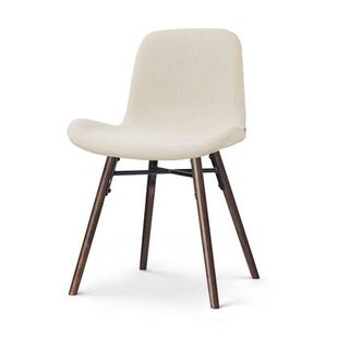 Nolon Nena-Fé eetkamerstoel cottonbeige - walnoot houten onderstel