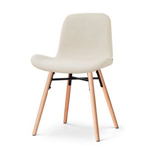 Nolon Nena-Fé eetkamerstoel cottonbeige - houten onderstel