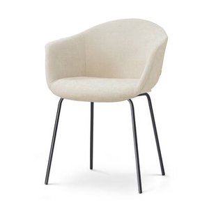 Nolon Nora-Otis Eetkamerstoel Cotton Beige - met Armleuning - Zwart