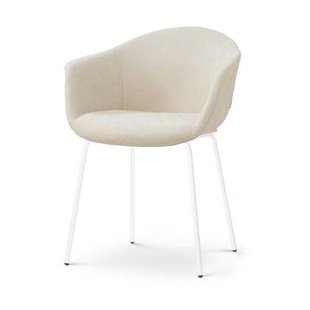 Nolon Nora-Otis Eetkamerstoel Cotton Beige - met Armleuning - Wit