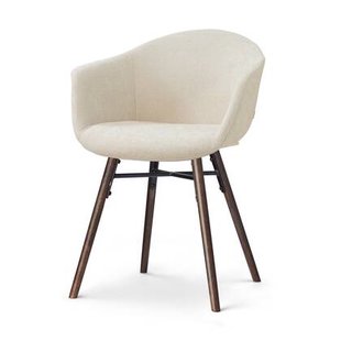 Nolon Nena-Otis Eetkamerstoel Cotton Beige - met Armleuning - Walnoot