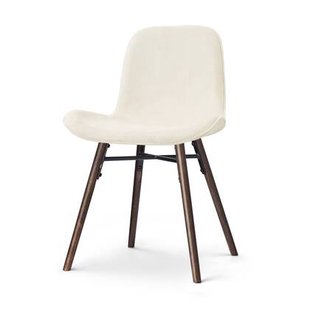 Nolon Nena-Fé Eetkamerstoel Rib Beige - Walnoot Houten Onderstel