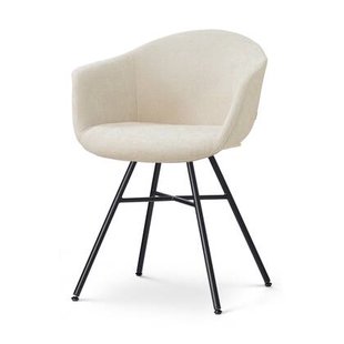Nolon Noa-Otis Eetkamerstoel Cotton Beige - met Armleuning - Zwart