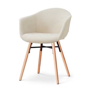 Nolon Nena-Otis Eetkamerstoel Cotton Beige - Armleuning - Stof